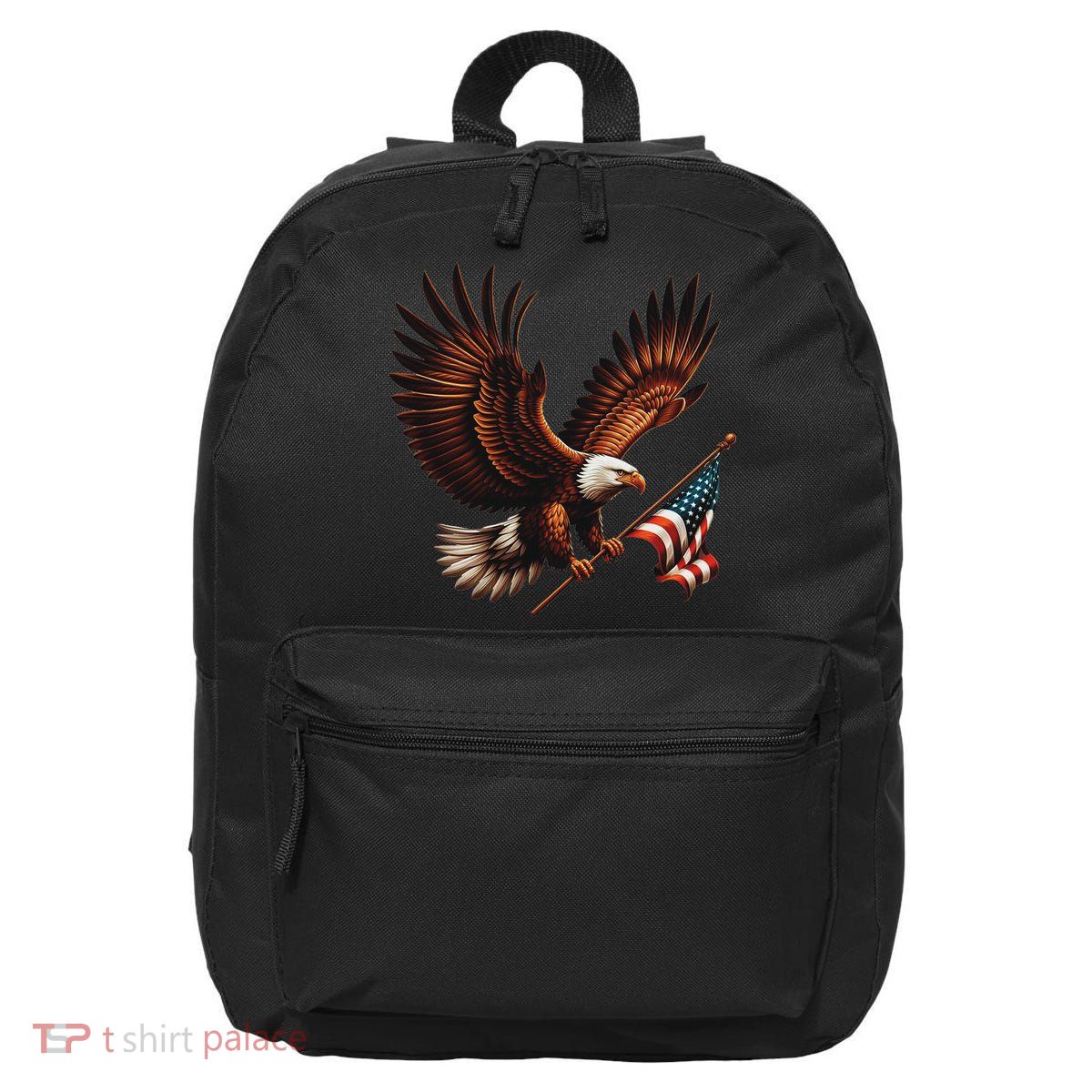 Bald Eagle American Flag 4th Of July Patriotic Man Woman 16 in Basic Backpack