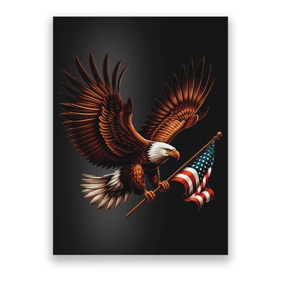 Bald Eagle American Flag 4th Of July Patriotic Man Woman Poster