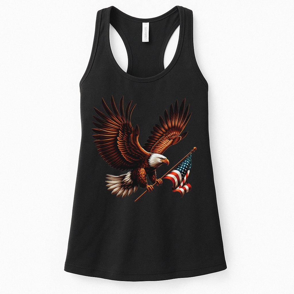 Bald Eagle American Flag 4th Of July Patriotic Man Woman Womens Tank Top