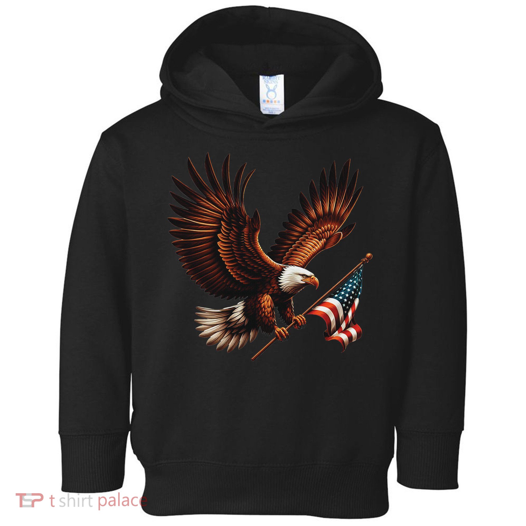 Bald Eagle American Flag 4th Of July Patriotic Man Woman Toddler Hoodie