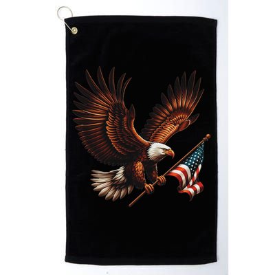 Bald Eagle American Flag 4th Of July Patriotic Man Woman Golf Towel