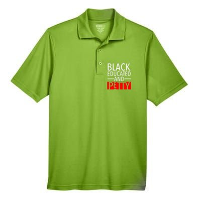 Black Educated And Petty Great Gift For Black Proud Melanin Pop Men's Origin Performance Pique Polo