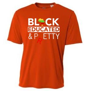 Black Educated And Petty Gift For Black Proud Melanin Pop Cooling Performance Crew T-Shirt