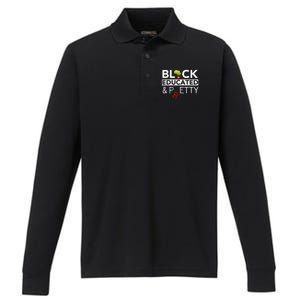 Black Educated And Petty Gift For Black Proud Melanin Pop Performance Long Sleeve Polo