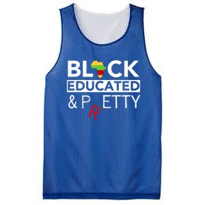 Black Educated And Petty Gift For Black Proud Melanin Pop Mesh Reversible Basketball Jersey Tank