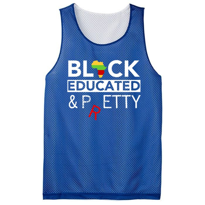 Black Educated And Petty Gift For Black Proud Melanin Pop Mesh Reversible Basketball Jersey Tank