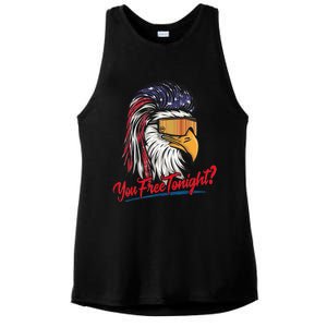 Bald Eagle American Flag You Free Tonight Happy 4th Of July Ladies PosiCharge Tri-Blend Wicking Tank