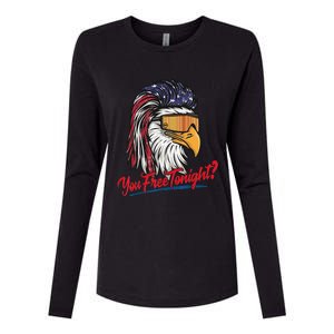 Bald Eagle American Flag You Free Tonight Happy 4th Of July Womens Cotton Relaxed Long Sleeve T-Shirt