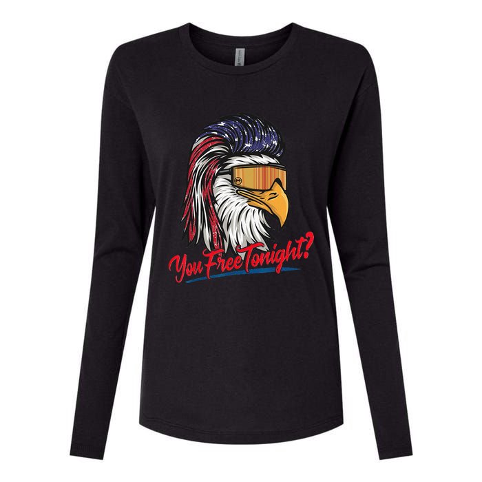 Bald Eagle American Flag You Free Tonight Happy 4th Of July Womens Cotton Relaxed Long Sleeve T-Shirt