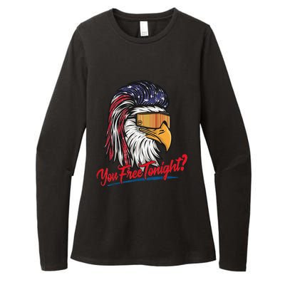 Bald Eagle American Flag You Free Tonight Happy 4th Of July Womens CVC Long Sleeve Shirt