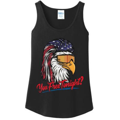 Bald Eagle American Flag You Free Tonight Happy 4th Of July Ladies Essential Tank