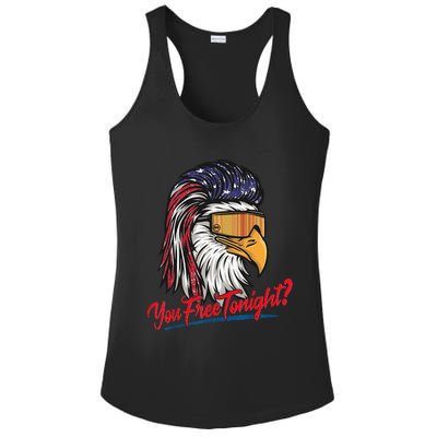 Bald Eagle American Flag You Free Tonight Happy 4th Of July Ladies PosiCharge Competitor Racerback Tank