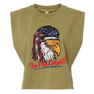 Bald Eagle American Flag You Free Tonight Happy 4th Of July Garment-Dyed Women's Muscle Tee