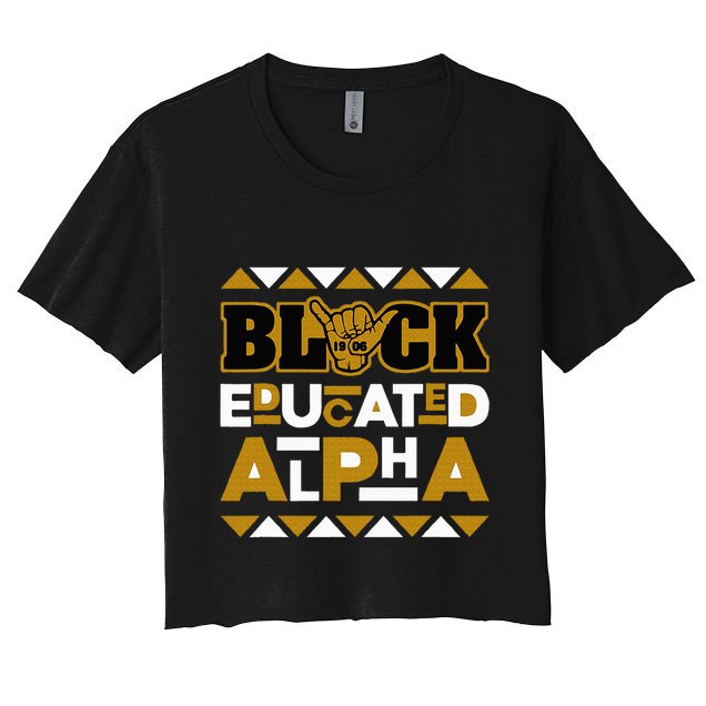 Black Educated Alpha Crop Top