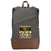 Black Educated Alpha Cotton Canvas Backpack