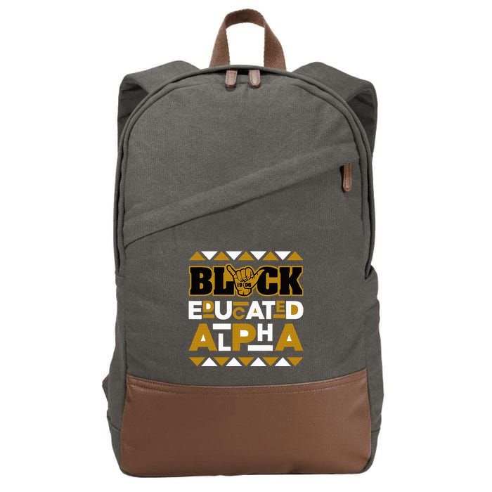 Black Educated Alpha Cotton Canvas Backpack