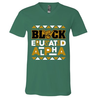 Black Educated Alpha V-Neck T-Shirt
