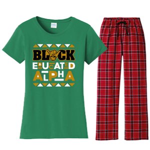 Black Educated Alpha Women's Flannel Pajama Set