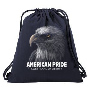 Bald Eagle American Pride Sweet Land Of Liberty Cool Gift Drawstring Bag