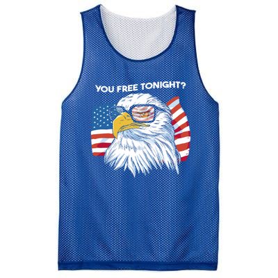 Bald Eagle American Flag You Free Tonight Gift Mesh Reversible Basketball Jersey Tank