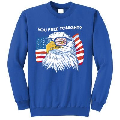 Bald Eagle American Flag You Free Tonight Gift Tall Sweatshirt