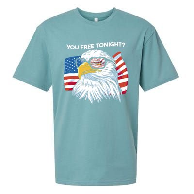 Bald Eagle American Flag You Free Tonight Gift Sueded Cloud Jersey T-Shirt