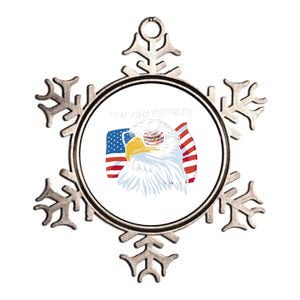 Bald Eagle American Flag You Free Tonight Gift Metallic Star Ornament