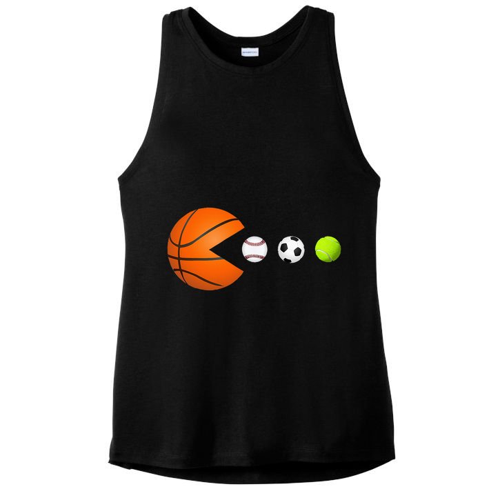 Basketball Eating all sports Balls Gamer funny Ladies PosiCharge Tri-Blend Wicking Tank