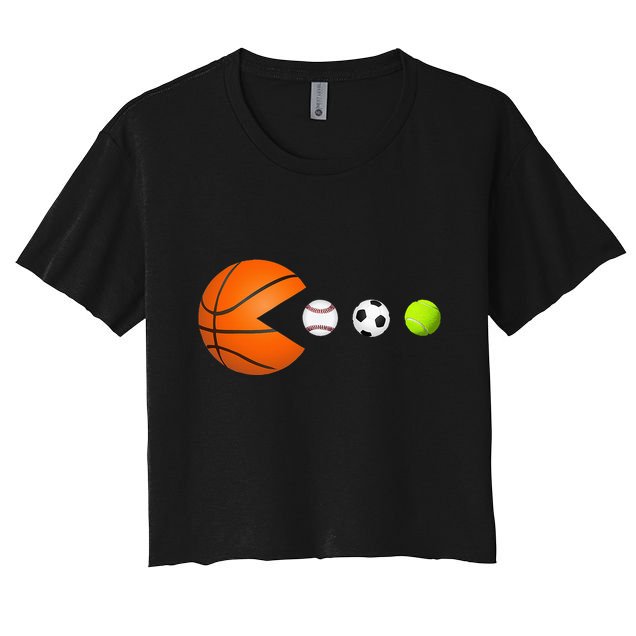 Basketball Eating all sports Balls Gamer funny Crop Top