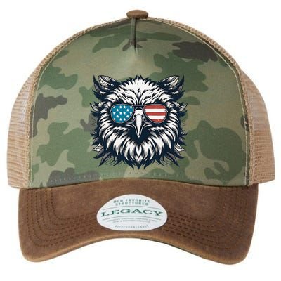 Bald Eagle American Usa 4th Of July Patriotic Funny Eagle Legacy Tie Dye Trucker Hat