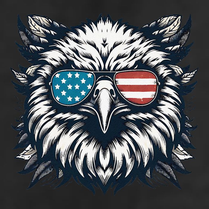 Bald Eagle American Usa 4th Of July Patriotic Funny Eagle 7 Panel Mesh Trucker Snapback Hat