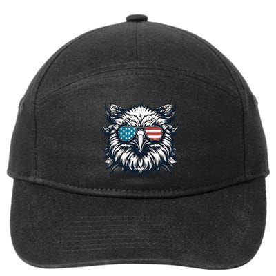 Bald Eagle American Usa 4th Of July Patriotic Funny Eagle 7-Panel Snapback Hat
