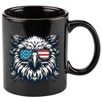 Bald Eagle American Usa 4th Of July Patriotic Funny Eagle 11oz C Handle Ceramic Mug