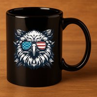 Bald Eagle American Usa 4th Of July Patriotic Funny Eagle 11oz C Handle Ceramic Mug