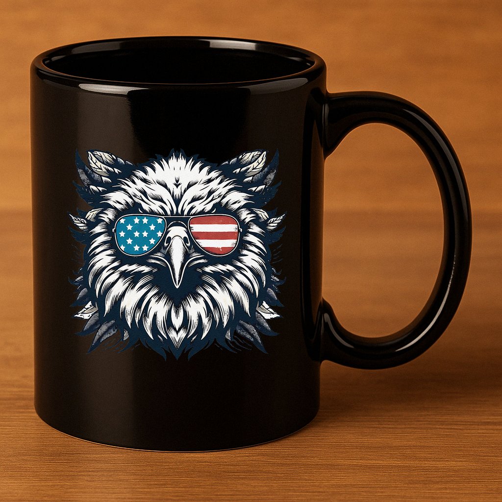 Bald Eagle American Usa 4th Of July Patriotic Funny Eagle 11oz C Handle Ceramic Mug
