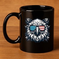 Bald Eagle American Usa 4th Of July Patriotic Funny Eagle 11oz C Handle Ceramic Mug