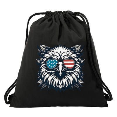 Bald Eagle American Usa 4th Of July Patriotic Funny Eagle Drawstring Bag