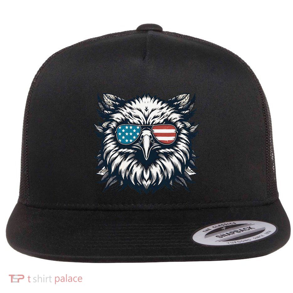 Bald Eagle American Usa 4th Of July Patriotic Funny Eagle Flatbill Hat