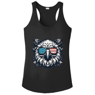 Bald Eagle American Usa 4th Of July Patriotic Funny Eagle Ladies PosiCharge Competitor Racerback Tank