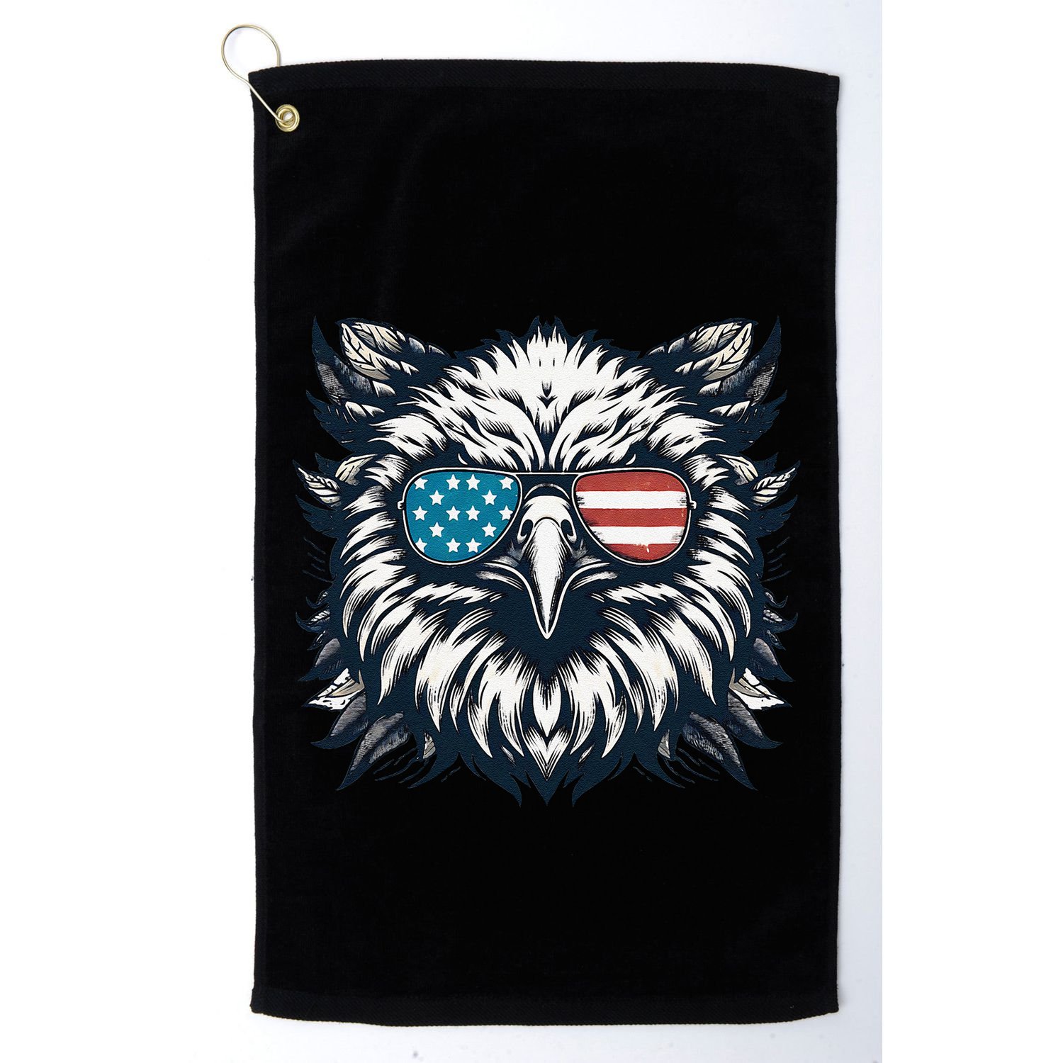 Bald Eagle American Usa 4th Of July Patriotic Funny Eagle Golf Towel