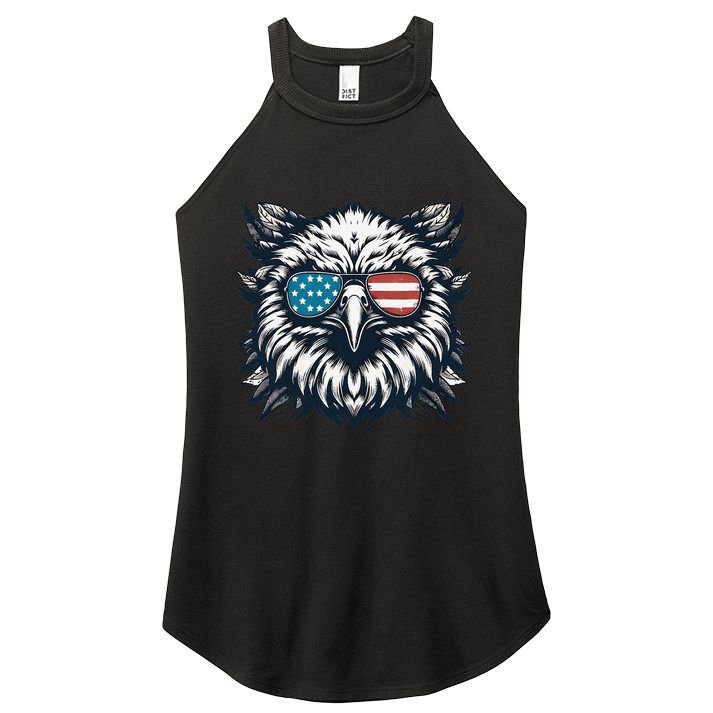 Bald Eagle American Usa 4th Of July Patriotic Funny Eagle Women's Perfect Tri Rocker Tank