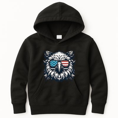 Bald Eagle American Usa 4th Of July Patriotic Funny Eagle Kids Hoodie