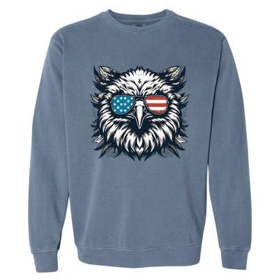 Bald Eagle American Usa 4th Of July Patriotic Funny Eagle Garment-Dyed Sweatshirt