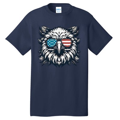 Bald Eagle American Usa 4th Of July Patriotic Funny Eagle Tall T-Shirt