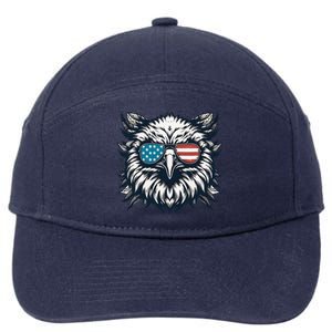 Bald Eagle American Usa 4th Of July Patriotic Funny Eagle 7-Panel Snapback Hat