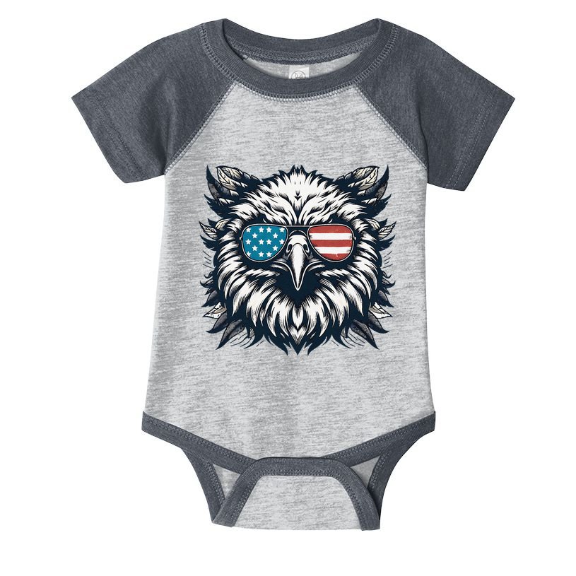 Bald Eagle American Usa 4th Of July Patriotic Funny Eagle Infant Baby Jersey Bodysuit