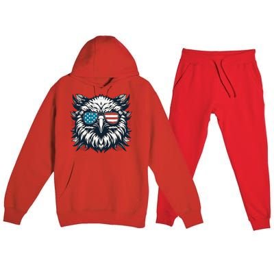 Bald Eagle American Usa 4th Of July Patriotic Funny Eagle Premium Hooded Sweatsuit Set