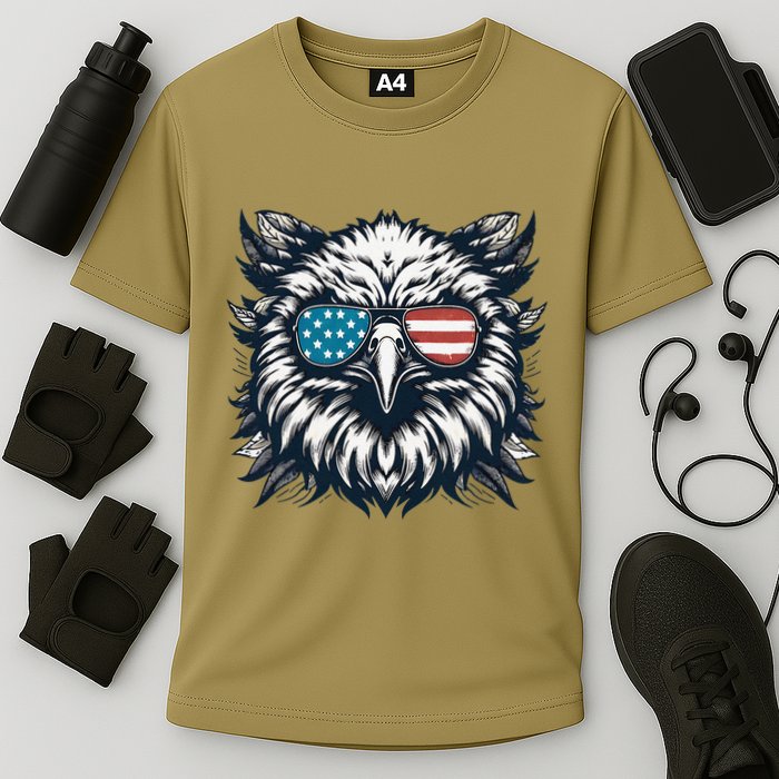 Bald Eagle American Usa 4th Of July Patriotic Funny Eagle Cooling Performance Crew T-Shirt