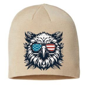 Bald Eagle American Usa 4th Of July Patriotic Funny Eagle Sustainable Beanie