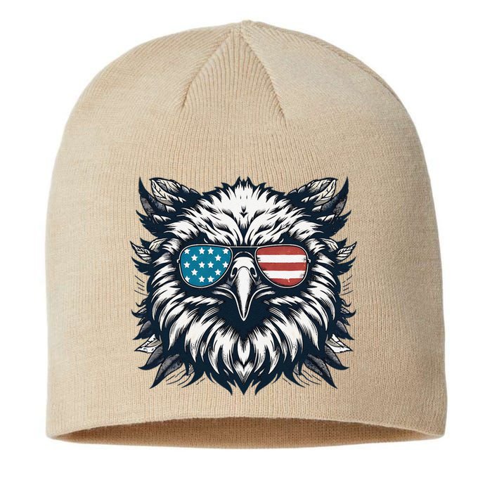 Bald Eagle American Usa 4th Of July Patriotic Funny Eagle Sustainable Beanie